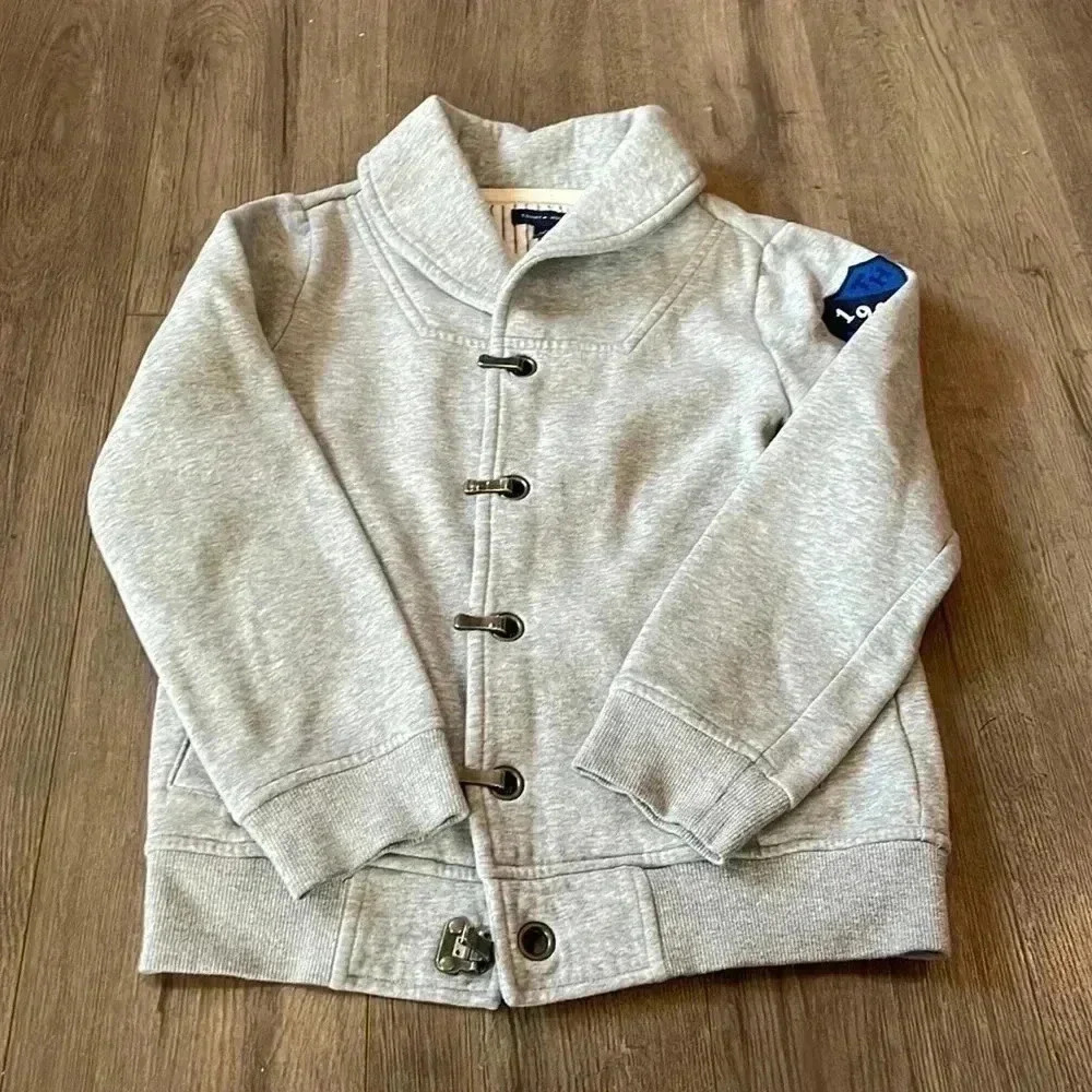 ❤️2/$30❤️Tommy Hilfiger Boys Buckle-up Gray Sweater Cardigan - size 8-10